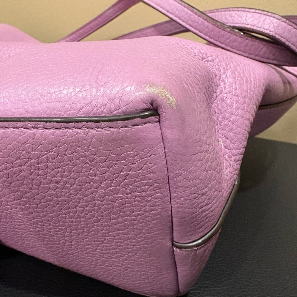 Coach Pebbled Leather Tote Bag – Lilac / Light Purple - Picture 5 of 12